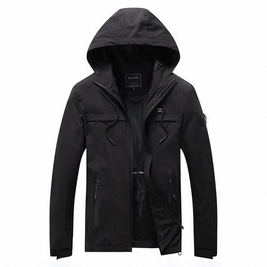 Herren Softshell-Jacke mit Kapuze, winddichtem Außenmaterial und atmungsaktivem Meshfutter Nord Taschen