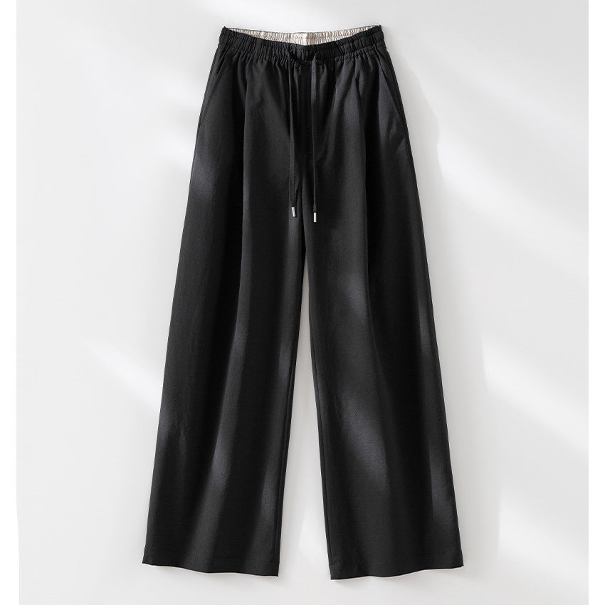 Damen Palazzo-Hose mit hohem Elastikbund, Tunnelzug und fließender Weite Nord Taschen