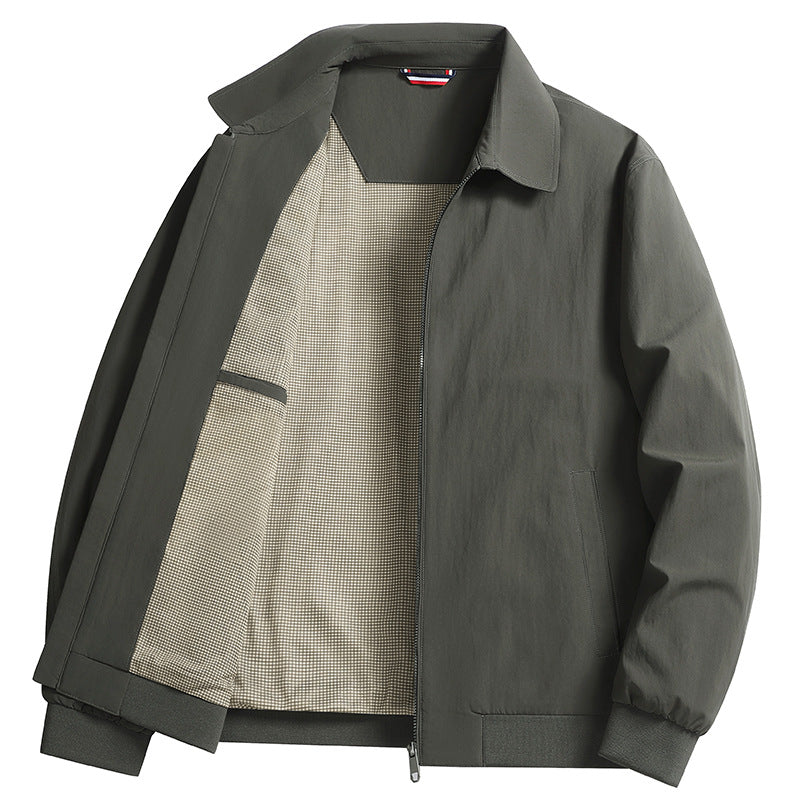 Herren Leichte Windjacke mit kariertem Innenfutter, durchgehendem Reißverschluss und Rippbündchen Nord Taschen