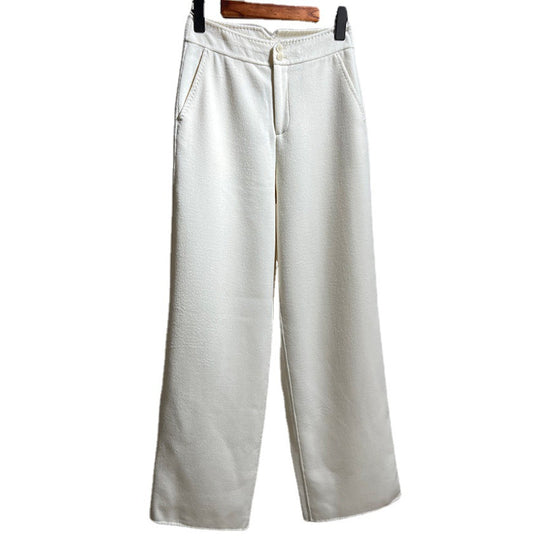 Damen Hochtaillierte Wollmix-Palazzohose mit geradem Fall und verdecktem Hakenverschluss Nord Taschen