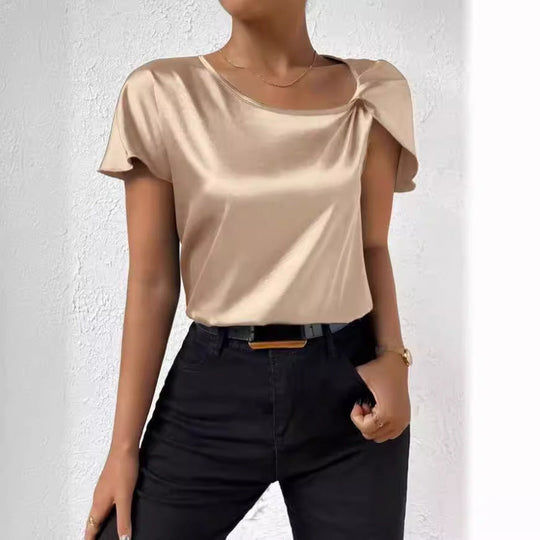 Damen Luxuriöses Oberteil mit asymmetrischem Ärmeldesign