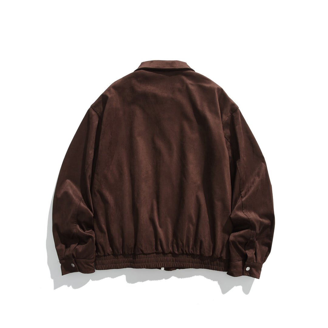 Herren Kurz geschnittener Velours‑Blouson mit Hemdkragen, Zweiwege‑Reißverschluss und elastischem Saum Nord Taschen