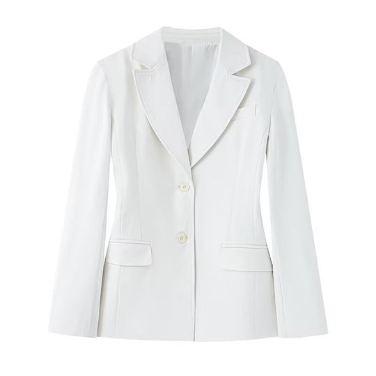 Damen 50+ taillierter Zweiknopf‑Blazer mit Reverskragen, Pattentaschen und Gehschlitz Nord Taschen