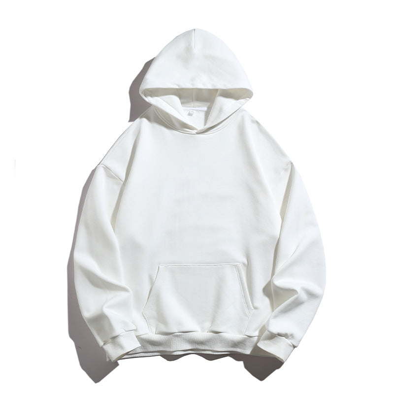 Unisex Kastenförmiger Kapuzenpullover mit minimalistischer Nahtführung, Kängurutasche und verlängertem Rückenteil Nord Taschen