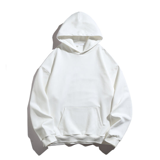 Unisex Kastenförmiger Kapuzenpullover mit minimalistischer Nahtführung, Kängurutasche und verlängertem Rückenteil Nord Taschen