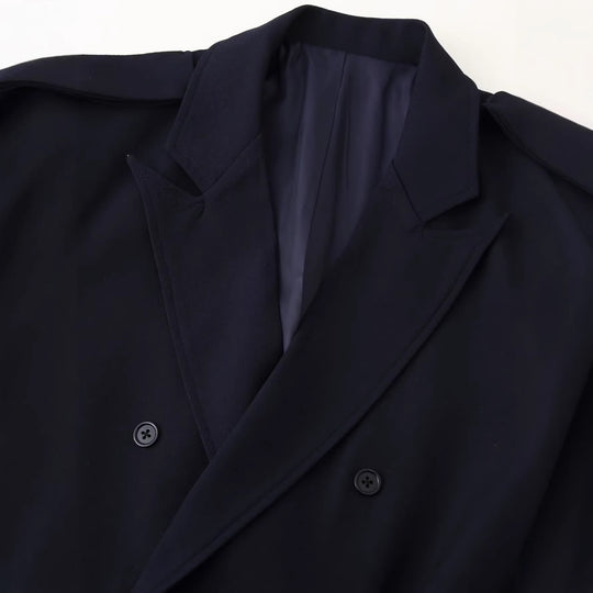 Damen Doppelreihiger Oversize-Blazer-Mantel mit Epauletten und großen Klappentaschen Nord Taschen