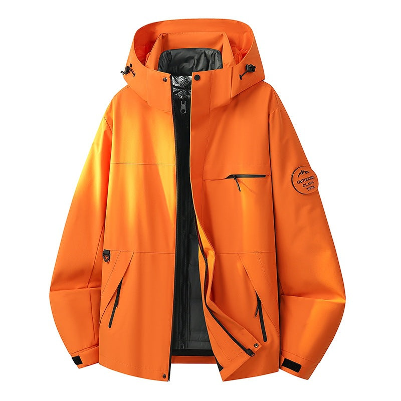 Herren Wetterfeste dreilagige Hardshelljacke mit verstellbarer Kapuze, verschweißten Nähten & Multifunktionstaschen Nord Taschen