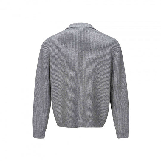Herren Grobstrick-Cardigan mit Hemdkragen und durchgehender Knopfleiste Nord Taschen