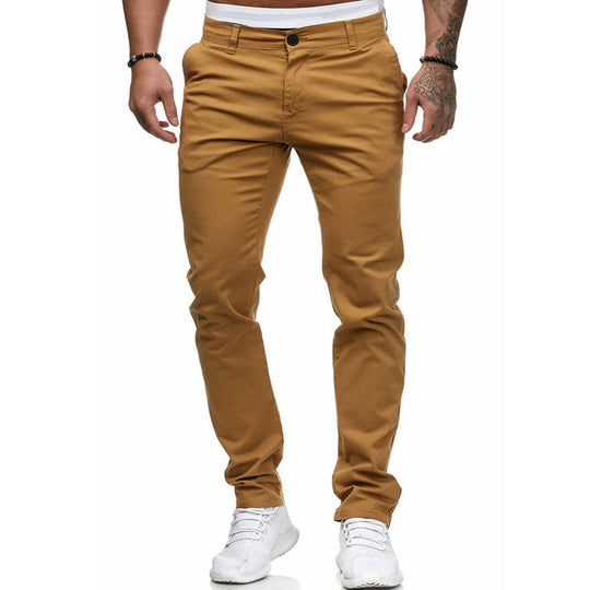Herren Slim-Fit Chinohosen mit elastischem Bund und praktischen Taschen - Arvani