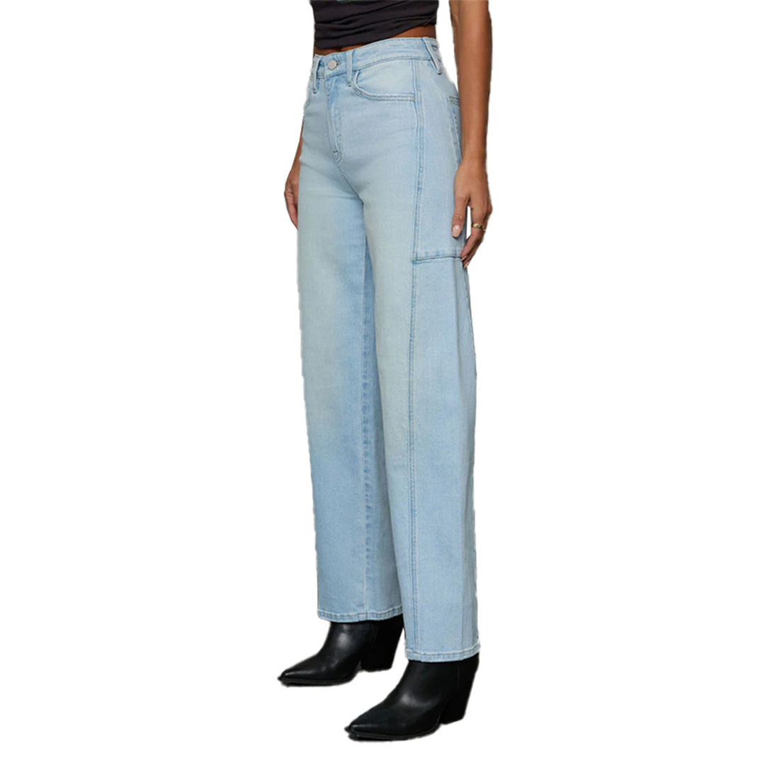 Damen High-Waist Jeans in weiter Beinform mit seitlicher Tasche Nord Taschen