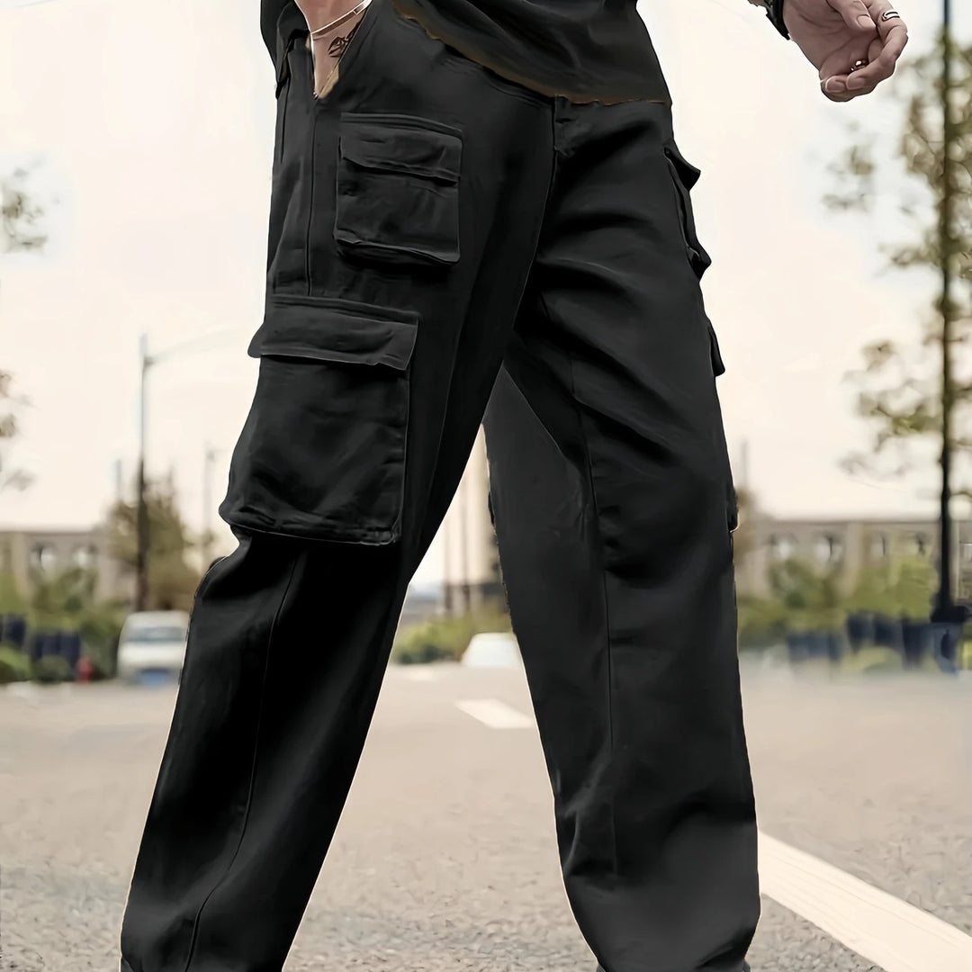 Herren Oversized Cargohose mit verstärkten Klappfächern und geradem Bein Nord Taschen
