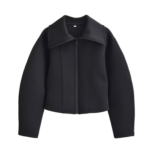 Damen geformte Neoprenjacke mit übergroßem Kragen und taillierter Cropped-Silhouette Nord Taschen