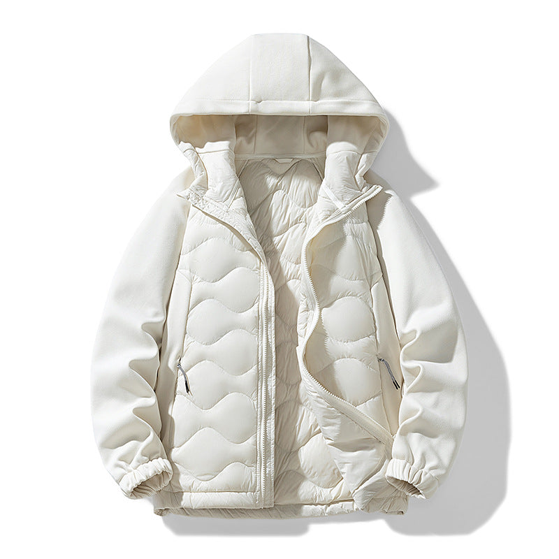 Herren Gefütterte Hybrid-Steppjacke mit Kapuze und Fleeceärmeln Nord Taschen