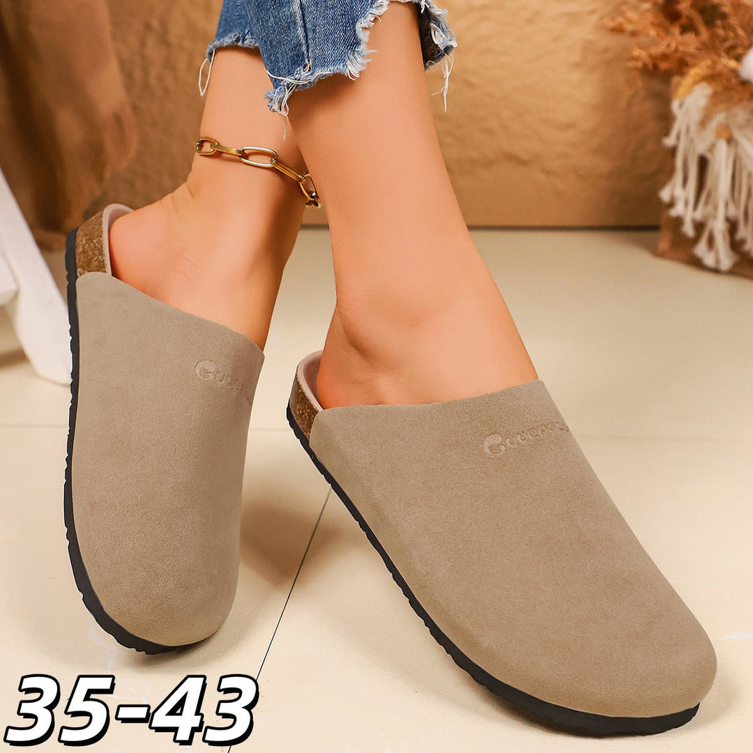 Damen Bequeme Clogs aus weichem Wildleder mit anatomisch geformtem Fußbett