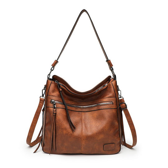 Damen Schultertasche mit mehreren Fächern und stilvollem Reißverschluss Nord Taschen