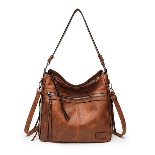 Damen Schultertasche mit mehreren Fächern und stilvollem Reißverschluss Nord Taschen