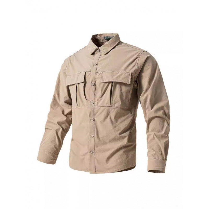 Herren Leichte Hemdenjacke im Utility‑Stil mit aufgesetzten Brustklappen und Knopfleiste Nord Taschen
