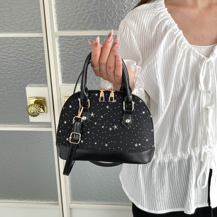 Damen Designer Handtasche mit funkelndem Sternenmotiv Nord Taschen