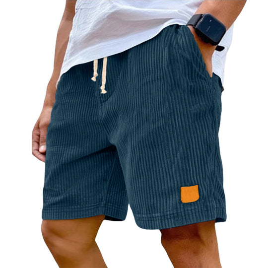 Herren nan Feincord-Shorts mit elastischem Tunnelzugbund, Kordelzug und tiefen Eingrifftaschen Nord Taschen