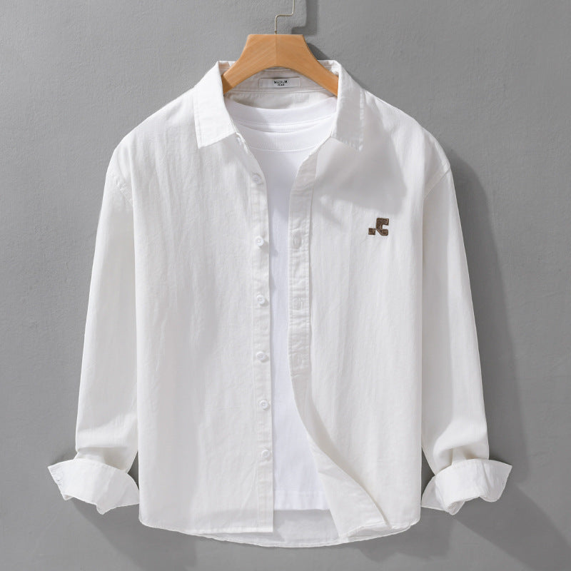 Herren Lässiges Baumwoll-Overshirt mit Kentkragen, dezentem Sticklogo und Relaxed‑Fit Nord Taschen