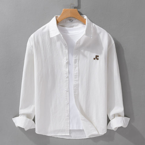 Herren Lässiges Baumwoll-Overshirt mit Kentkragen, dezentem Sticklogo und Relaxed‑Fit Nord Taschen