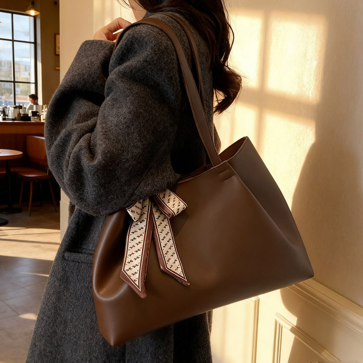 Damen elegante Shopper Tasche mit modischem Schleifenmotiv Nord Taschen