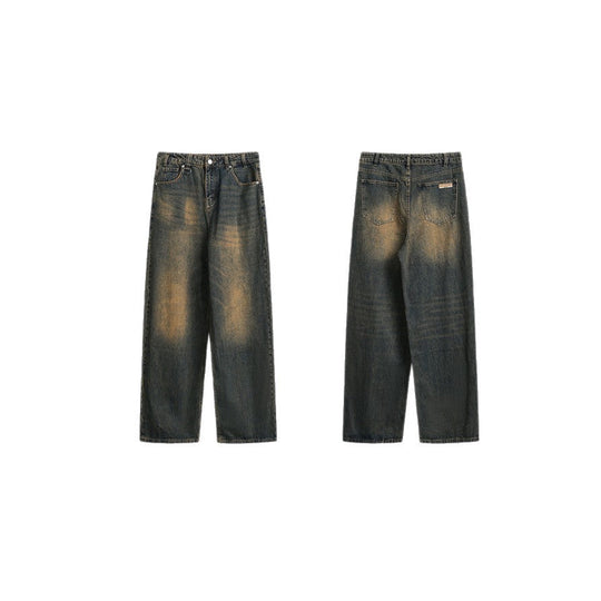 Damen Weite High‑Waist Relaxed-Jeans mit Vintage-Fading und geradem Bein Nord Taschen