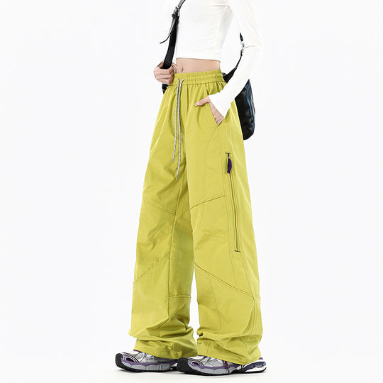 Damen Weite Utility-Cargohose mit elastischem Bund und Reißverschlusstaschen Nord Taschen