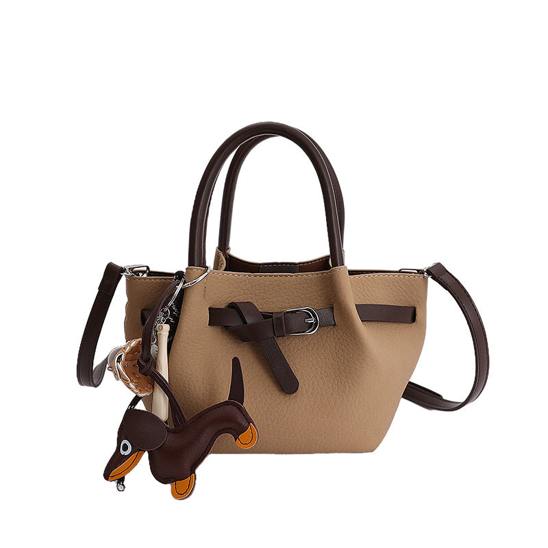 Damen modische Handtasche mit Tieranhänger Nord Taschen