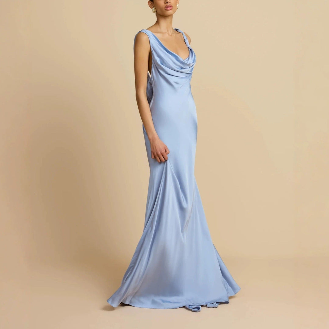 Damen Elegantes Maxikleid mit drapierten Details Nord Taschen