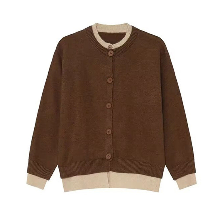 Herren Modische Strickjacke mit Knöpfen und kontrastierenden Ärmeln Nord Taschen