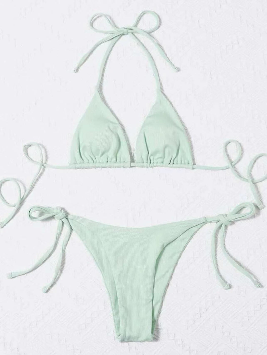 Damen Triangel-Bikini mit seitlichem Knoten und verstellbaren Trägern