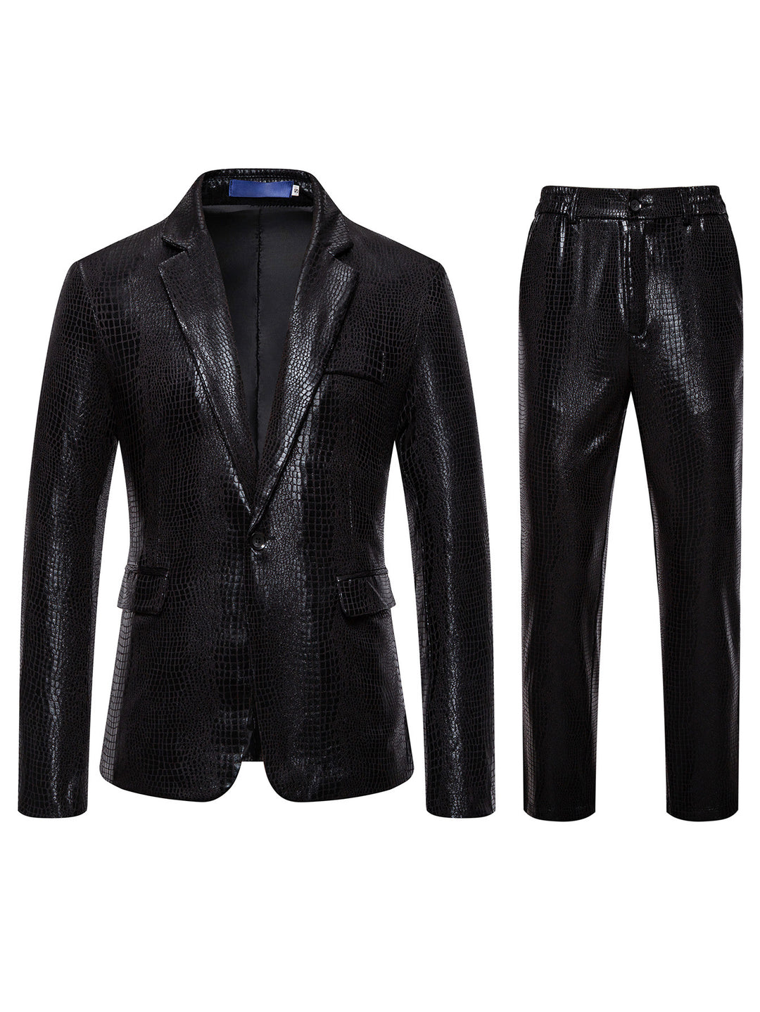 Herren Zweiteiliges Glamour-Anzugset mit metallischem Kroko-Effekt und schmaler Silhouette Nord Taschen