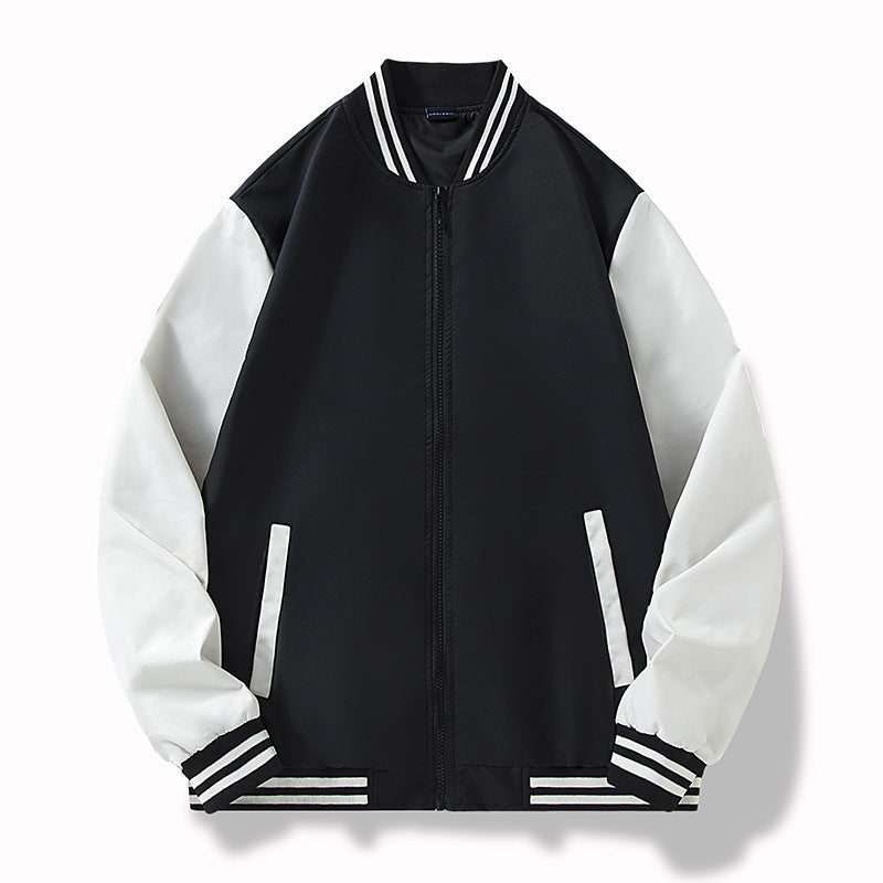 Herren College-Bomberjacke im Varsity-Stil mit kontrastierenden Ärmeln und gerippten Saumbündchen Nord Taschen