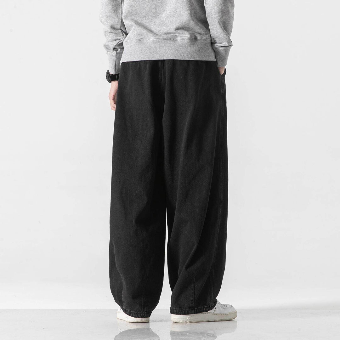 Herren Extraweite Baggy-Hose mit Tunnelzugbund und umgeschlagenem Saum Nord Taschen
