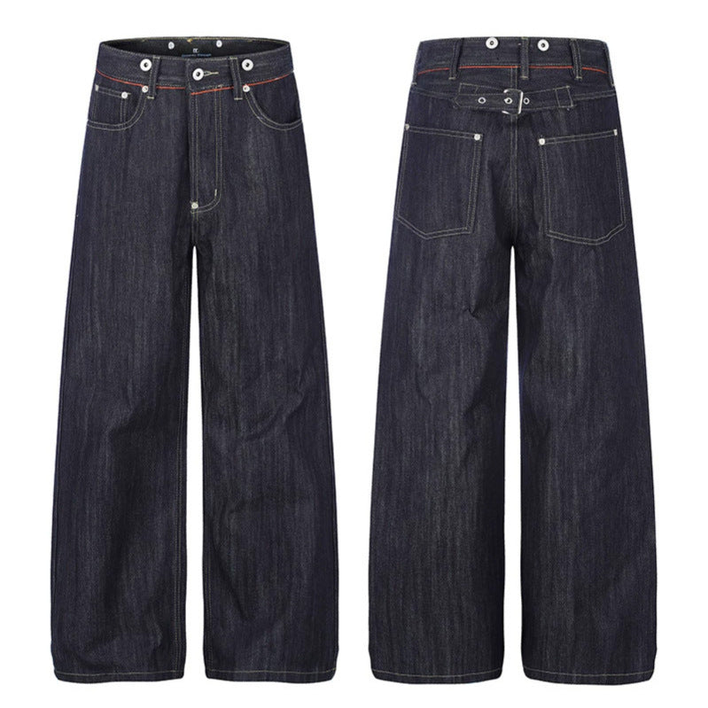 Damen Hochgeschnittene weite Denim-Palazzo-Jeans mit Five-Pocket-Schnitt Nord Taschen