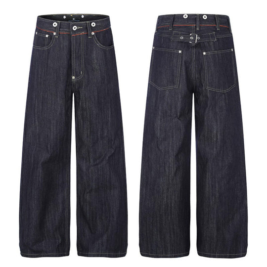 Damen Hochgeschnittene weite Denim-Palazzo-Jeans mit Five-Pocket-Schnitt Nord Taschen