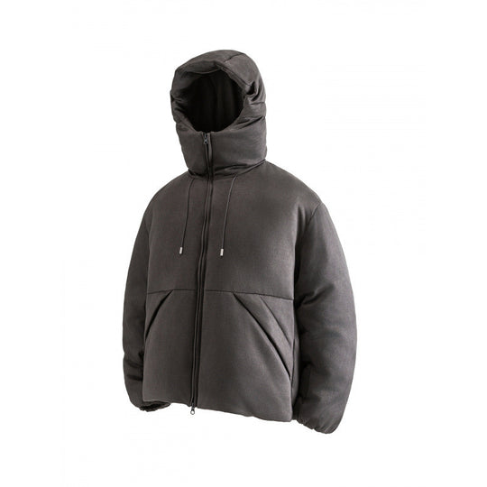 Unisex Wattierte Kapuzenjacke im Boxy‑Cut mit hohem Schalkragen und Kängurutaschen Nord Taschen