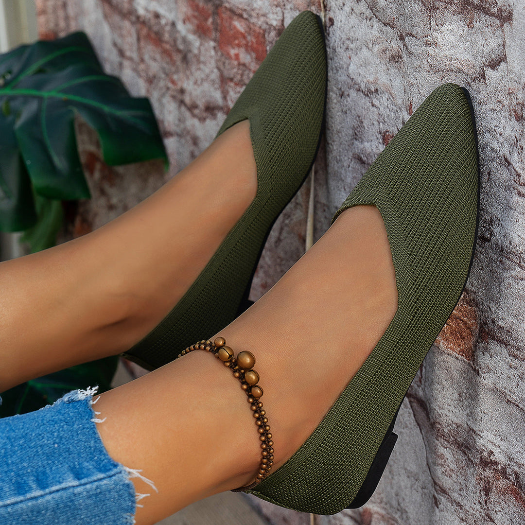 Damen Ballerinas mit kreativem Hahnentrittmuster und flexiblem Fußbett