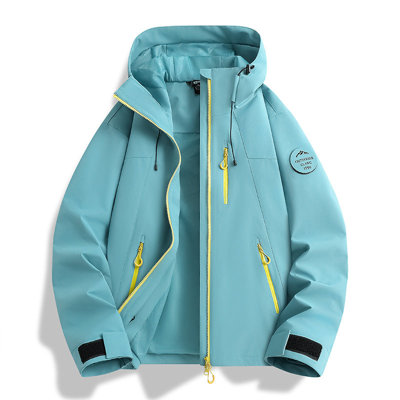 Damen Leichte wasserdichte Kapuzenjacke mit Teddy‑Charm und verdeckten Reißverschlusstaschen Nord Taschen