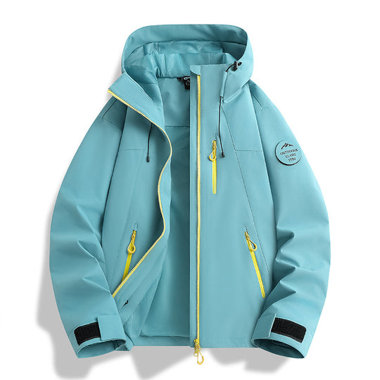 Damen Leichte wasserdichte Kapuzenjacke mit Teddy‑Charm und verdeckten Reißverschlusstaschen Nord Taschen