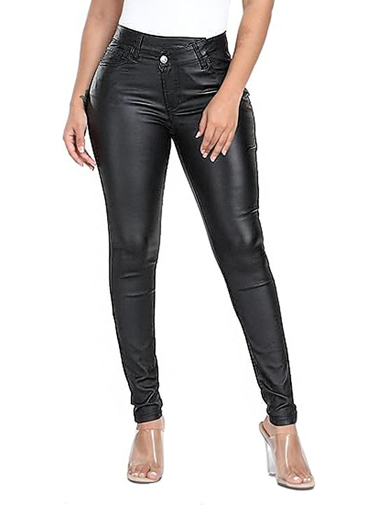 Damen High‑Waist Skinny‑Leggings in Lederoptik Nord Taschen