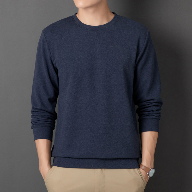 Herren Feines Rundhals-Sweatshirt aus Baumwollmix mit Regular-Fit und Rippbündchen Nord Taschen