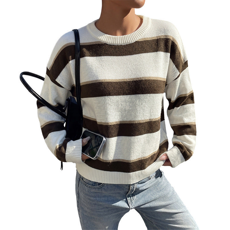 Damen Gemusterter Strickpullover Nord Taschen