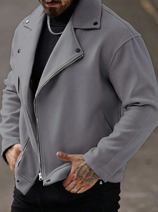 Herren Modische Winterjacke mit hohem Kragen und asymmetrischem Reißverschluss Nord Taschen