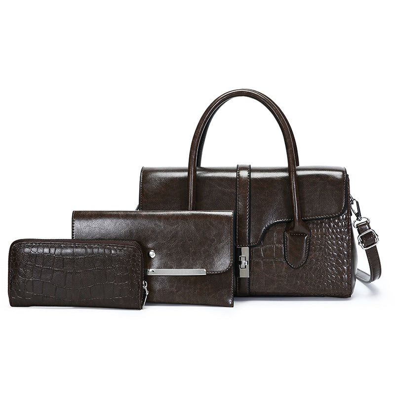 Damen Handtaschen-Set mit eleganter Prägung und praktischem Innenlayout Nord Taschen