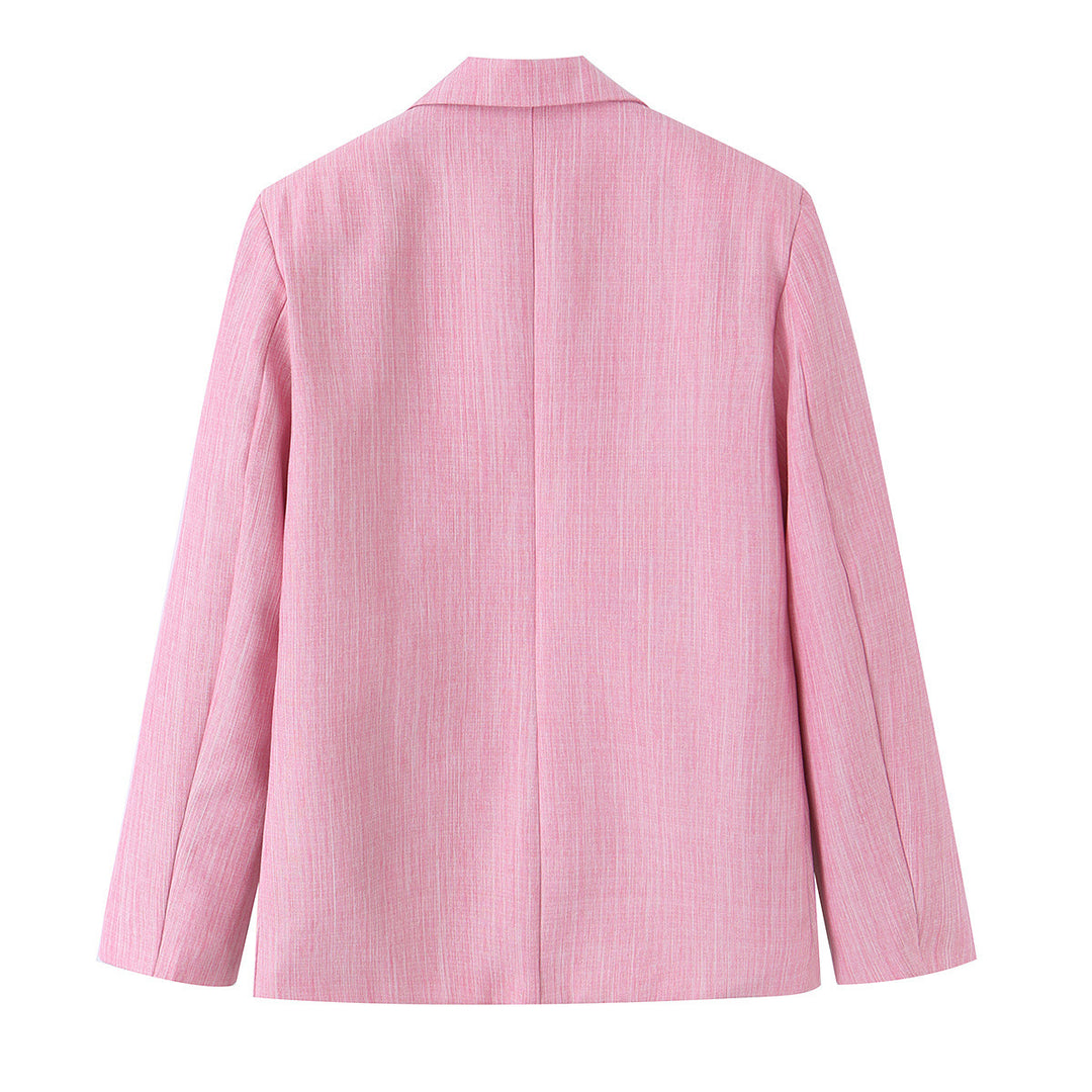 Damen Zweiteiliges Business-Set mit tailliertem Ein-Knopf-Blazer und weiter Bundfaltenhose Nord Taschen