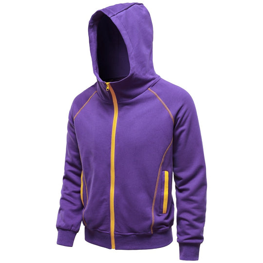 Herren Kapuzen-Zipjacke im sportlichen Raglanstil mit Kontrastnähten und gerippten Bündchen Nord Taschen