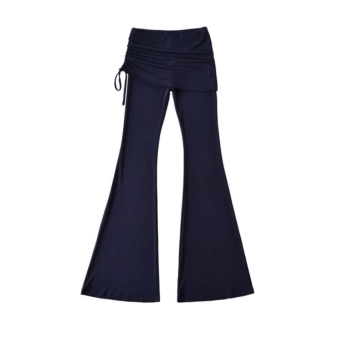 Damen Schlaghose mit integrierter Mini‑Rock‑Überlage und Kordelzug Nord Taschen