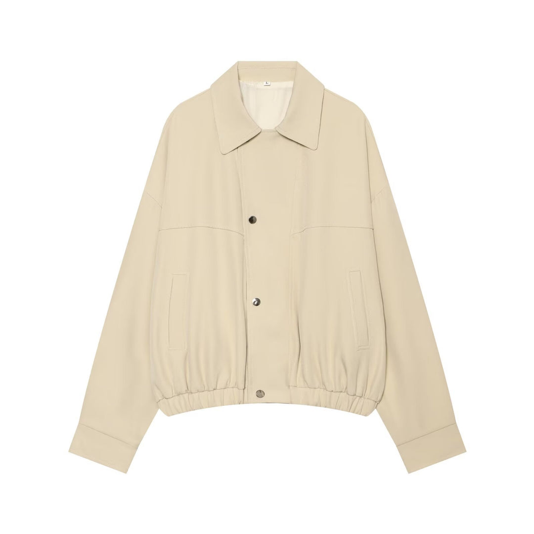 Damen Kurzgeschnittene Utility Blousonjacke mit Tunnelzugbund und aufgesetzten Eingrifftaschen Nord Taschen